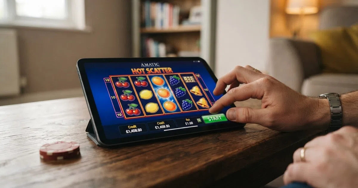 Retro fruit-machine reels beside a digital online slot grid