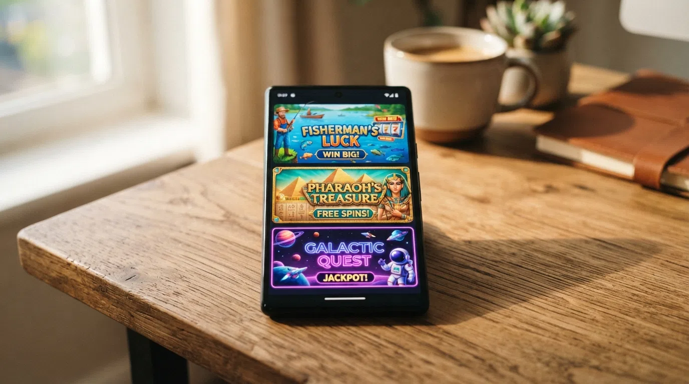 Big Bass Bonanza, Book of Dead and Starburst slot title screens displayed beside their RTP percentages and volatility ratings
