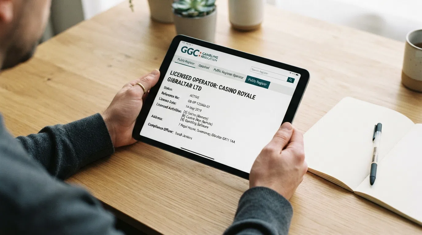 A UK Gambling Commission public-register entry showing an operator's licence number, status and licensed activities