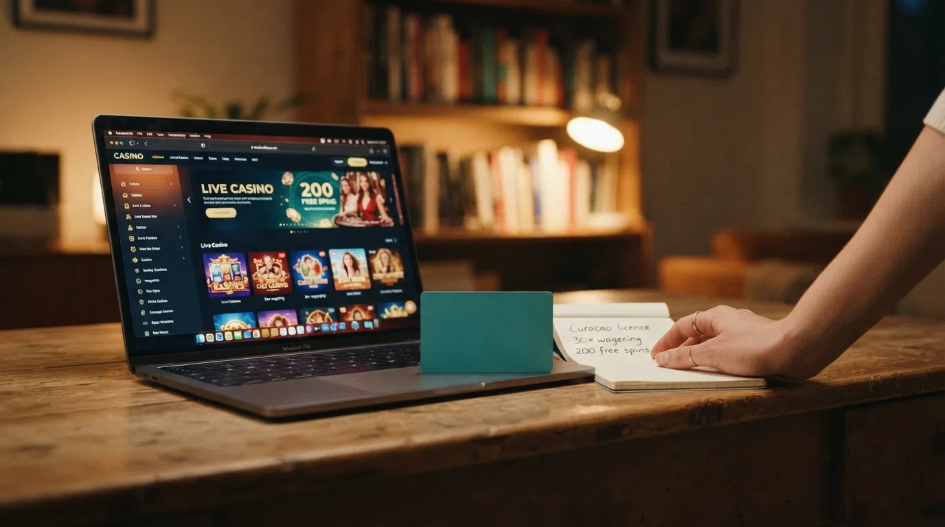 A side-by-side comparison table of ten offshore casino operators open on a laptop screen