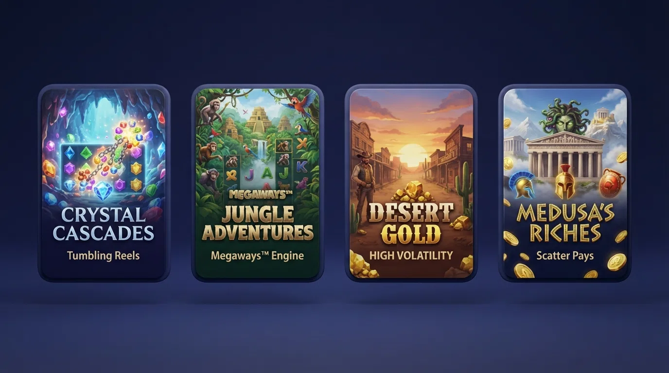 A side-by-side grid of the highest-RTP bonus buy slot title cards — Sweet Bonanza, White Rabbit Megaways, Wanted Dead or a Wild and Gates of Olympus