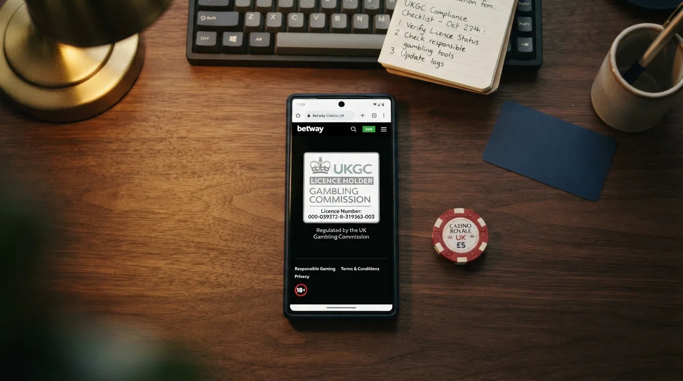 A UK Gambling Commission logo beside a smartphone screen showing a NetGame slot session with the mandatory time-played and total-losses display visible
