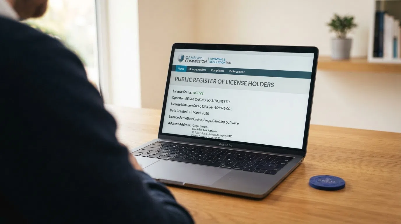 A close-up of the UK Gambling Commission public register entry showing Thunderkick AB's active software licence under account number 40165