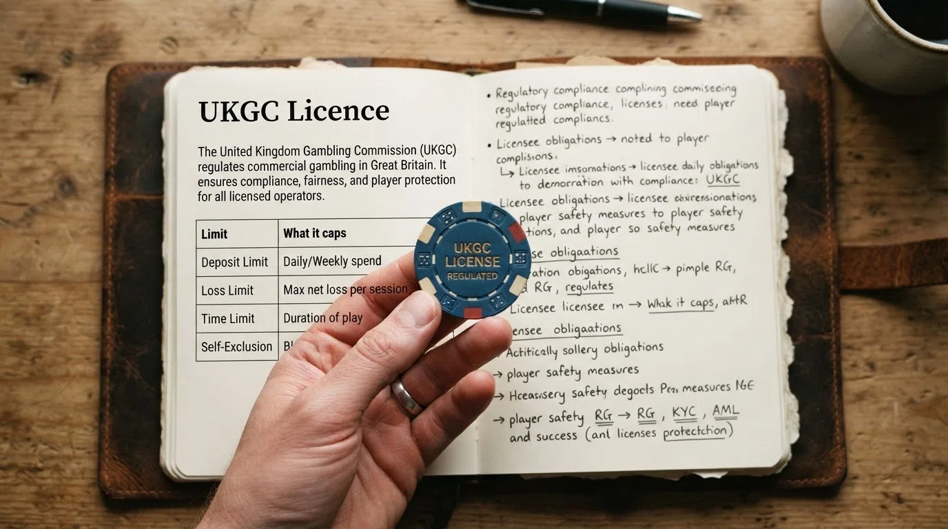 A close-up of a licence certificate with a padlock and the letters UKGC